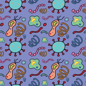 Science Objects and Icons Seamless Pattern Stock Illustration