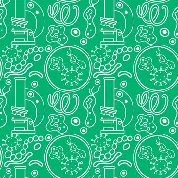 Science Objects and Icons Seamless Pattern Stock Illustration