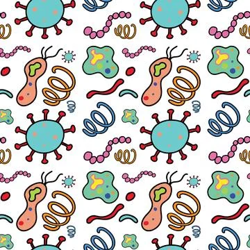 Science Objects and Icons Seamless Pattern Stock Illustration