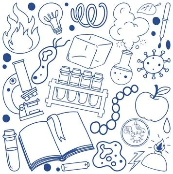 Science Objects and Icons Seamless Pattern Stock Illustration