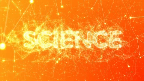 Science in Orange - Animated Buzzword Concept, Plexus Network Connections Vidéo 96222340