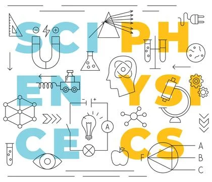 Science Physics Line Concept Stock Illustration