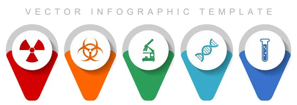 Science pointer collection, miscellaneous icons such as radiation, biohazard, Stock Illustration