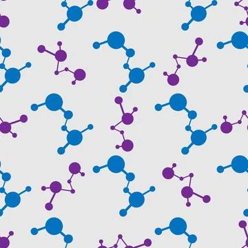 Science print. seamless pattern Atomic structure molecular model Stock Illustration