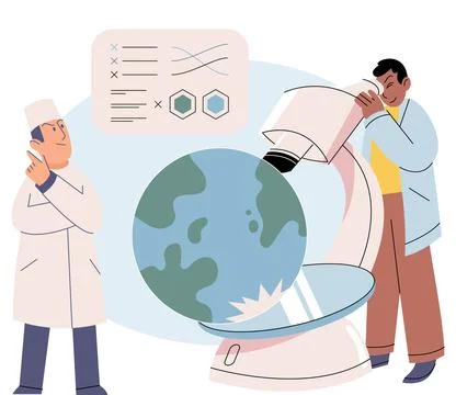 Science. Professions in scientific fields require specialized knowledge and.. Illustrazione stock