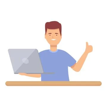 Science programming icon cartoon vector. Laptop project Stock Illustration