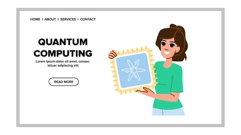 Science quantum computing vector Stock Illustration