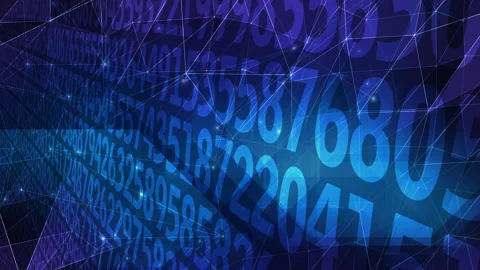 Science of random numbers and connected lines machine learning numerical code Stock Footage 271177646