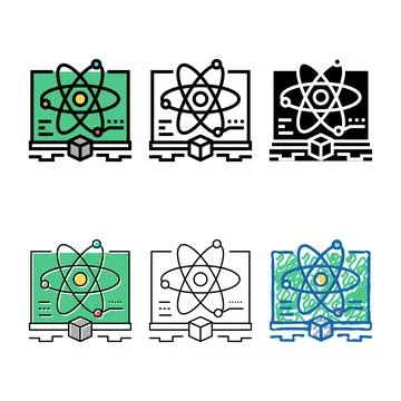 Science range school discipline color icon vector イラスト素材