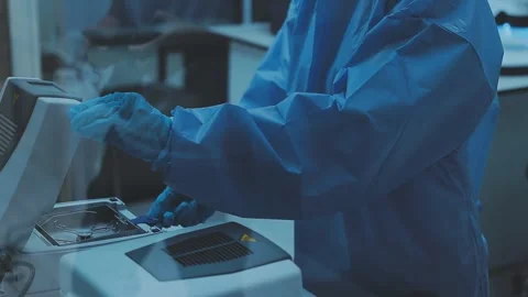 Science, research and hands in lab with notebook and computer on scientific.. Stock Footage 344456324