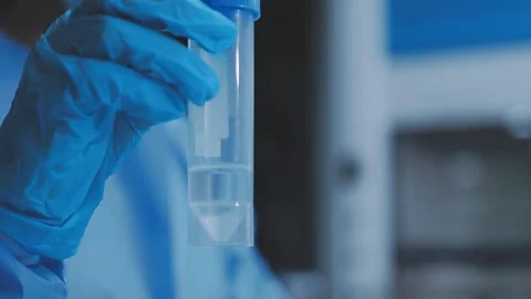Science, research and hands in lab with notebook and computer on scientific.. Stock Footage 344456555