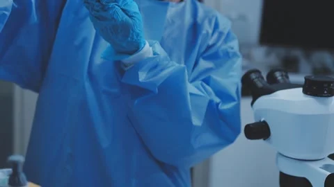 Science, research and hands in lab with notebook and computer on scientific.. Stock Footage 344456597