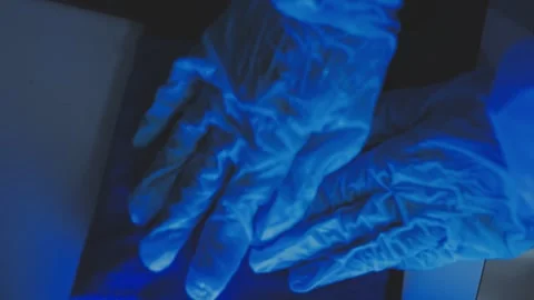 Science, research and hands in lab with notebook and computer on scientific.. Stock Footage 344456733