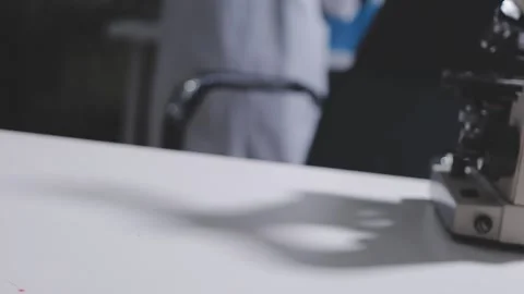 Science, research and hands in lab with notebook and computer on scientific.. Stock Footage 344457705