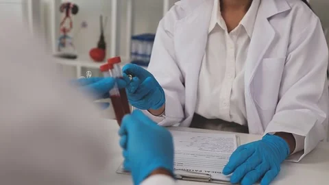 Science, research and hands in lab with notebook and computer on scientific.. Stock Footage 344457740