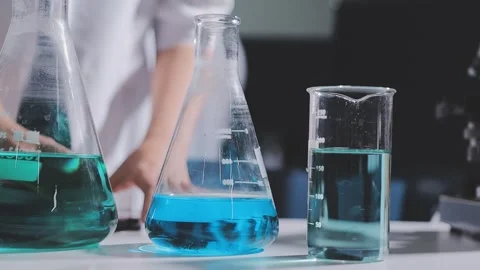 Science, research and hands in lab with notebook and computer on scientific.. Stock Footage 344457746