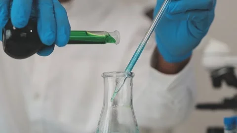 Science, research and hands in lab with notebook and computer on scientific.. Stock Footage 344458043