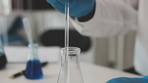 Science, research and hands in lab with notebook and computer on scientific.. Stock Footage 344458064