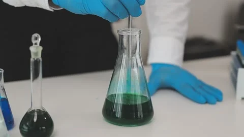 Science, research and hands in lab with notebook and computer on scientific.. Stock Footage 344458131