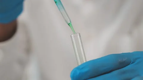 Science, research and hands in lab with notebook and computer on scientific.. Stock Footage 344458137