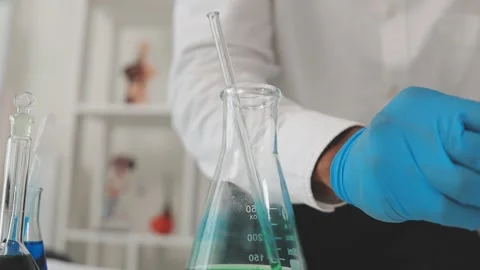 Science, research and hands in lab with notebook and computer on scientific.. Stock Footage 344458145
