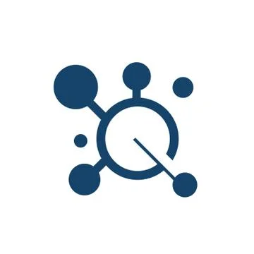 Science research electrons nucleus atom logo design vector icon illustration Stock Illustration