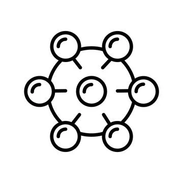 Science research experiment lab line icon. Biology chemistry element, molecule Stock Illustration