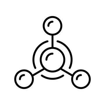 Science research experiment lab line icon. Biology chemistry element, molecule Stock Illustration