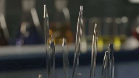 Science research flasks Stock Footage 90647829
