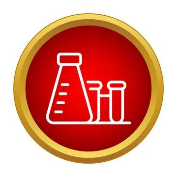 Science research laboratory equipment vector icon button イラスト素材