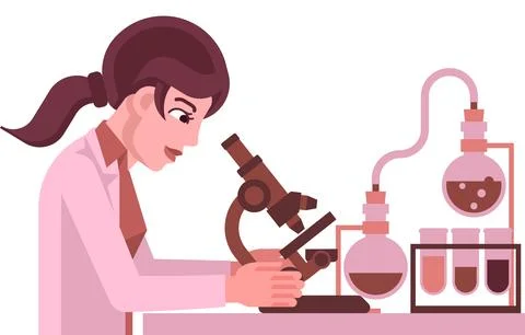 Science Research Scientist Lab Work Bench Concept Stock Illustration