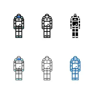 Science robot color icon vector simplified イラスト素材