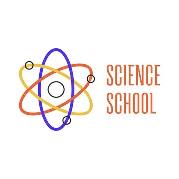 Science School Atom Sign Illustrazione stock
