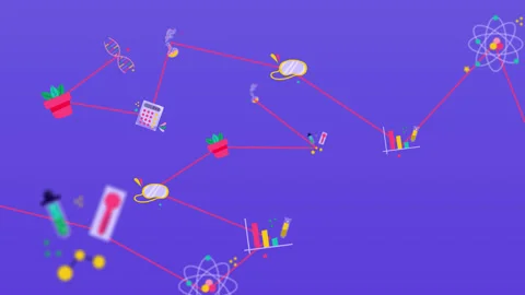 Science school connection lines animation Stock Footage 157032450