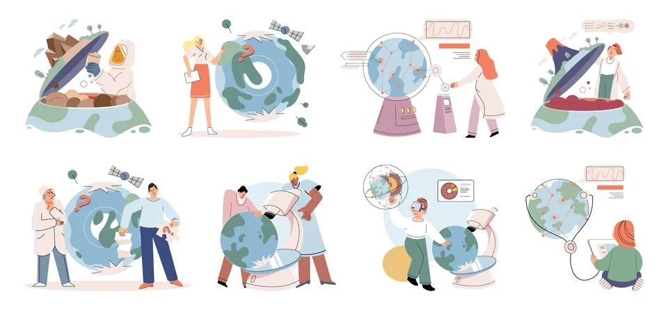 Science. Science concepts provide frameworks for understanding natural world Illustrazione stock