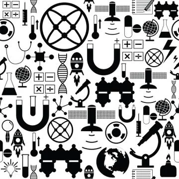 Science seamless pattern background icon. 스톡 일러스트