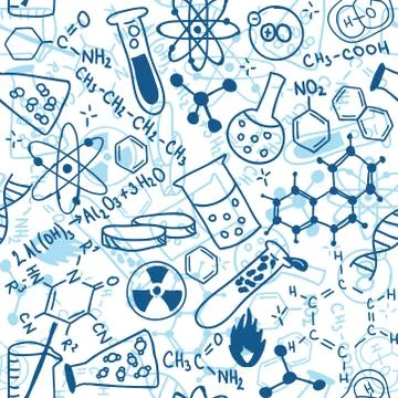 Science seamless pattern Illustrazione stock