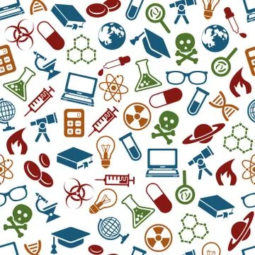 Science seamless pattern Stock Illustration