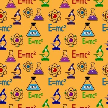 Science seamless pattern. Vector illustration. Illustrazione stock