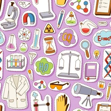 Science seamless pattern vector illustration Stock Illustration