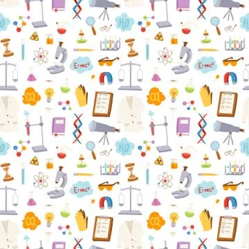 Science seamless pattern vector illustration Stock Illustration