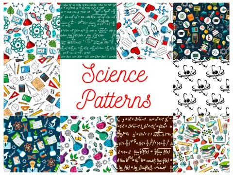 Science seamless patterns 스톡 일러스트