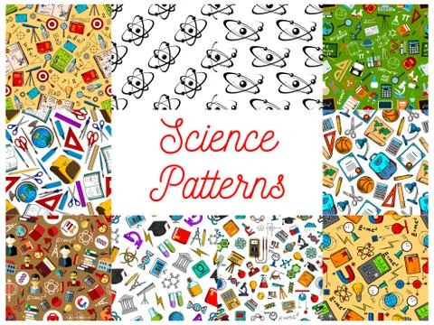 Science seamless patterns 스톡 일러스트