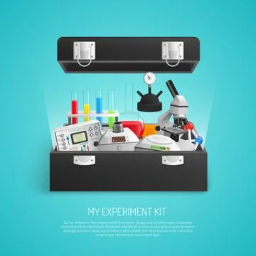 Science Set Realistic Illustrazione stock