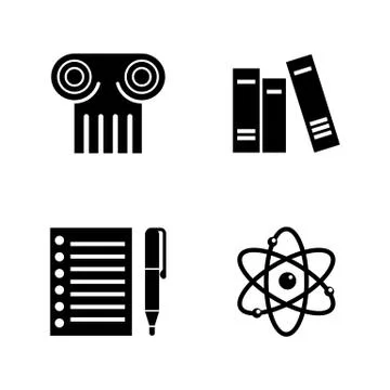 Science. Simple Related Vector Icons Stock Illustration