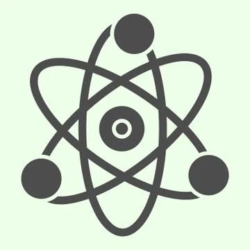 Science solid icon. Atom, electron symbol glyph style pictogram on white Stockillustratie
