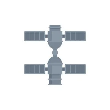Science space station icon flat vector. Mars exploration 스톡 일러스트