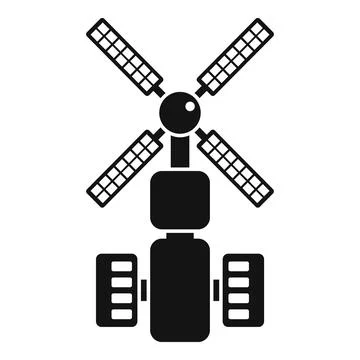 Science space station icon simple . International astronaut ship イラスト素材
