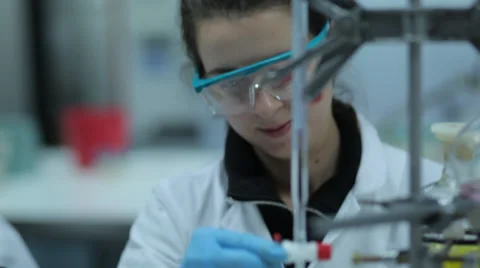 Science student at class Stock Footage