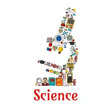 Science symbol in shape of microscope Stock Illustration